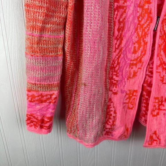 DIKTONS cardigan sweater‎ linen blend size Medium Pink and coral - Picture 4 of 6